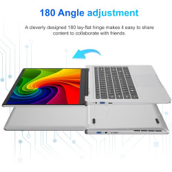 Ordinateur portable 14,1" hd, 6 go ram, ssd 128 go, processeur double cœur, wi‑fi 2,4g/5g & bleutooth, design silencieux sans ve