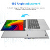 Ordinateur portable 14,1" hd, 6 go ram, ssd 128 go, processeur double cœur, wi‑fi 2,4g/5g & bleutooth, design silencieux sans ve
