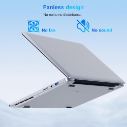Ordinateur portable 14,1" hd, 6 go ram, ssd 128 go, processeur double cœur, wi‑fi 2,4g/5g & bleutooth, design silencieux sans ve