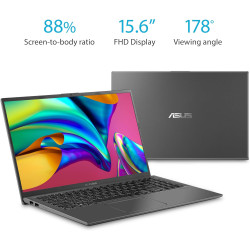 ASUS VivoBook 15 PC portable fin et léger 15,6" FHD, processeur Intel i3-1005G1, 8 Go de RAM, 128 Go de SSD, rétroéclairé KB, em