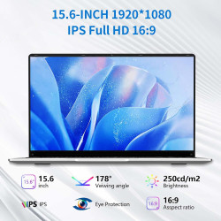 Ordinateur Portable 15,6 Pouces 12 Go RAM 256 Go SSD N4000 Processeur Écran IPS Full HD PC Portable WiFi 5 BT Mini HDMI Charnièr