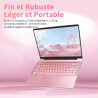 Ordinateur Portable 14 Pouces, 8 Go de RAM, DDR4, Ultrabook, IPS 1920 x 1080, Celeron N4120, avec Protection de Clavier AZERTY e
