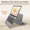Ordinateur Portable 14 Pouces, 8 Go DDR4, IPS 1920 x 1080, Celeron N4120, avec Protection De Clavier AZERTY en Français，(Gris, 8