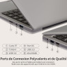 Ordinateur Portable 14 Pouces, 8 Go DDR4, IPS 1920 x 1080, Celeron N4120, avec Protection De Clavier AZERTY en Français，(Gris, 8
