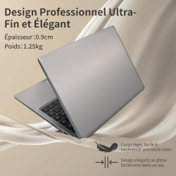Ordinateur Portable 14 Pouces, 8 Go DDR4, IPS 1920 x 1080, Celeron N4120, avec Protection De Clavier AZERTY en Français，(Gris, 8