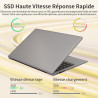 Ordinateur Portable 14 Pouces, 8 Go DDR4, IPS 1920 x 1080, Celeron N4120, avec Protection De Clavier AZERTY en Français，(Gris, 8
