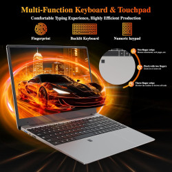 Dreamfyre 15,6" ordinateur portable 16go ddr4 512go ssd, pc portátil ryzen 7 4800h cpu, portable laptop computer avec écran fhd 
