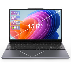 Dreamfyre ordinateur portable 15,6" fhd ips, amd ryzen 5 3500u, 16go ram, 512go ssd, rj45, wifi 2.4/5ghz, bleutooth, pc portable