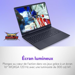 Alienware 16 Aurora PC Portable Gaming AC16250 16" WQXGA écran 120Hz 100% sRGB, Intel Core 7 240H Series 2, NVIDIA GeForce RTX 5