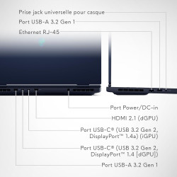 Alienware 16 Aurora PC Portable Gaming AC16250 16" WQXGA écran 120Hz 100% sRGB, Intel Core 7 240H Series 2, NVIDIA GeForce RTX 5
