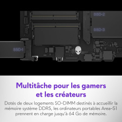 Alienware 18 Area-51 PC Portable Gaming 18" WQXGA 300Hz G-Sync, Intel Core Ultra 9 275HX Series 2, NVIDIA GeForce RTX 5080, 32 G