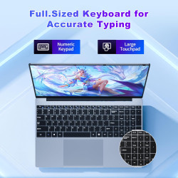 Ordinateur portable 15.6" full hd ips, core i5-7y54 jusqu'à 3.2 ghz, 16 go ram ssd 512 go, win 11 + office 365, pc portable clav
