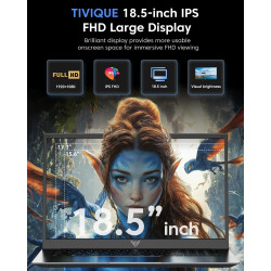 2026 Ordinateur Portable 18,5" FHD, PC Portables 13e Processeur 4-cœurs N150 (jusqu'à 3,60 GHz) 16 Go RAM, 512 Go SSD M.2, 1080 