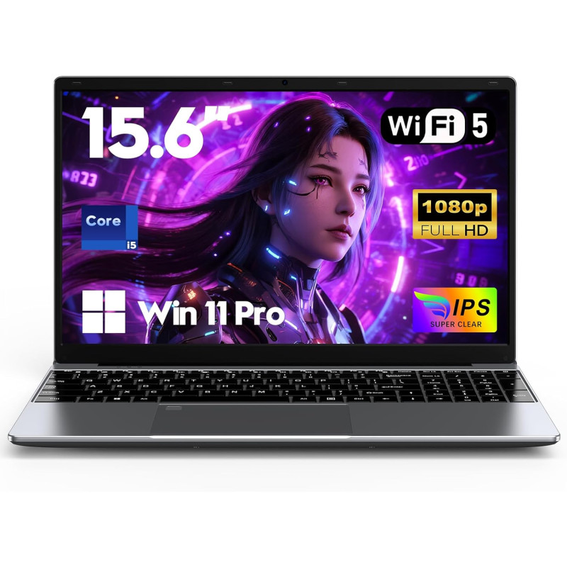 FUNYET Ordinateur Portable,2026 Laptop PC 15,6 Pouces, 16 Go de RAM, SSD de 1 to,Core i5 6200U,IPS FHD 1920 * 1080, Batterie de 