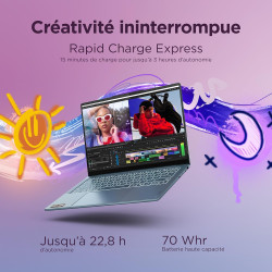 Lenovo Yoga Slim 7 14AKP10 - Ordinateur Portable 14'' OLED WUXGA Copilot+ (AMD Ryzen AI 5 340, RAM 16Go, SSD 1To, AMD Radeon 840