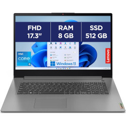 Lenovo IdeaPad 3 17IRU7 - Ordinateur Portable 17.3'' FHD (Intel Core i5-1335U, RAM 16Go, SSD 512Go, Intel Iris XE Graphics, Wind
