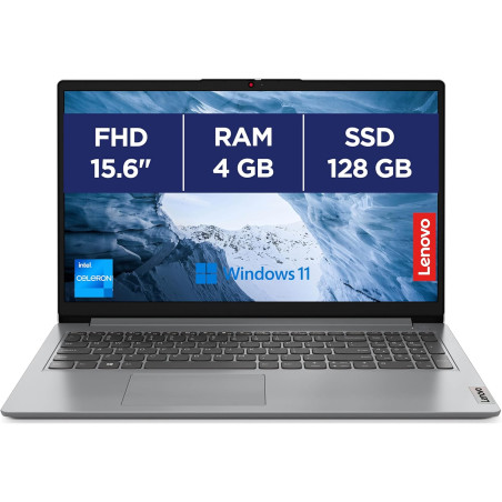 Lenovo IdeaPad 1 15IJL7 - Ordinateur Portable 15.6'' FHD (Intel Celeron N4500, RAM 4Go, eMMC 128Go, Intel UHD Graphics, Windows 