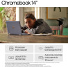 HP Chromebook 14a-nf0002sf Ordinateur Portable 14" HD, PC Portable (Intel Celeron N100, RAM 4 Go, eMMC 64 Go, Intel UHD Graphics