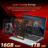 2 en 1 Écran Tactile Ordinateur Portable, Ryzen R3-3200U(jusqu'à 3,5 GHz)15,6 Pouces Win11 Jeu Laptop 16Go RAM 1To SSD 360° Rota