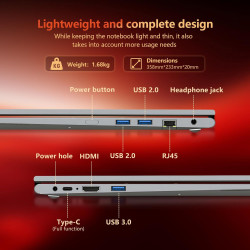 2 en 1 Écran Tactile Ordinateur Portable, Ryzen R3-3200U(jusqu'à 3,5 GHz)15,6 Pouces Win11 Jeu Laptop 16Go RAM 1To SSD 360° Rota