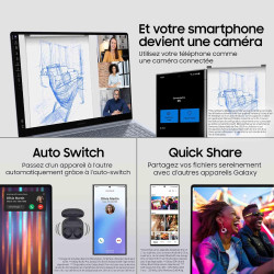 Samsung Galaxy Book4 Edge Ordinateur Portable avec IA 15.6’’, Copilot+ PC, Snapdragon X Plus (8-Core) X1P-42-100, Mémoire 16 Go,