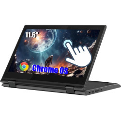 Lenovo Chromebook 300e Ordinateur Portable Tactile 2 en 1 11,6" (1366 x 768), Intel Celeron N4020, 4 Go de RAM, SSD 32 Go, Clavi