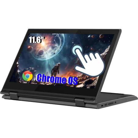 Lenovo Chromebook 300e Ordinateur Portable Tactile 2 en 1 11,6" (1366 x 768), Intel Celeron N4020, 4 Go de RAM, SSD 32 Go, Clavi