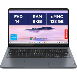 Lenovo Chromebook Plus IdeaPad Slim 3 14IAN8 avec Google AI - Ordinateur Portable 14'' Full HD (Intel Core i3-N305, RAM 8 Go, eM