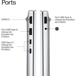 HP OmniBook 3 16-by0000sf Ordinateur Portable 16" 2K IPS, PC Portable (AMD Ryzen 5 40, RAM 16 Go, SSD 512 Go, AMD Radeon 610M Gr