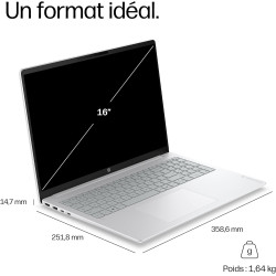 HP OmniBook 3 16-by0000sf Ordinateur Portable 16" 2K IPS, PC Portable (AMD Ryzen 5 40, RAM 16 Go, SSD 512 Go, AMD Radeon 610M Gr