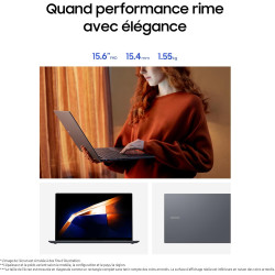 Samsung Galaxy Book4, Ordinateur Portable 15.6'', Intel Core i5, 8Go RAM, 256Go SSD, Clavier AZERTY FR, Gris