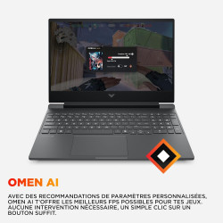 HP Victus 15-fb3003sf Ordinateur Portable Gaming 15,6" FHD IPS 144 Hz, PC Portable Gamer (AMD Ryzen 7 744H, RAM 16 Go, SSD 512 G