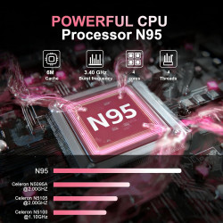 CYCLUS 15.6 Pouces IPS Ordinateur Portable Laptop N95 Processor (4C/4T, Boost 3,4 GHz), XE-LP Graphics, 16GB RAM 512 GB de SSD, 