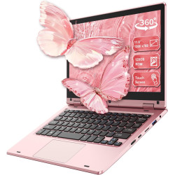 11,6'' ordinateur portable tactile pliable à 360°, laptop celeron n4020, 6go ram 128go ssd, wifi (2,4g/5g), bleutooth, 1366 x 76