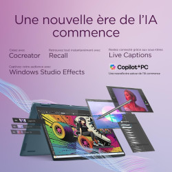 Lenovo Yoga 7 2-in-1 14AKP10 - Ordinateur Portable 2-en-1 14'' OLED Tactile Copilot+ (AMD Ryzen AI 7 350, RAM 16Go, SSD 1To, AMD