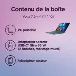 Lenovo Yoga 7 2-in-1 14AKP10 - Ordinateur Portable 2-en-1 14'' OLED Tactile Copilot+ (AMD Ryzen AI 7 350, RAM 16Go, SSD 1To, AMD