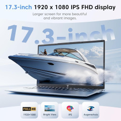 Ordinateur Portable 17,3" Full HD | Processeur Quad-Core N95 12ème gén jusqu'à 3,4GHz | 16Go RAM DDR4 512Go SSD M.2 | WiFi 5 BT 