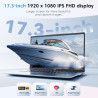 Ordinateur Portable 17,3" Full HD | Processeur Quad-Core N95 12ème gén jusqu'à 3,4GHz | 16Go RAM DDR4 512Go SSD M.2 | WiFi 5 BT 