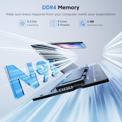 Ordinateur Portable 17,3" Full HD | Processeur Quad-Core N95 12ème gén jusqu'à 3,4GHz | 16Go RAM DDR4 512Go SSD M.2 | WiFi 5 BT 