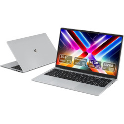 Auusda ordinateur portable 15,6 pouces full hd, processeur 3050e, 16 go ram, 512 go ssd, ultra-mince, argenté, longue autonomie,