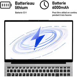 Auusda ordinateur portable 15,6 pouces full hd, processeur 3050e, 16 go ram, 512 go ssd, ultra-mince, argenté, longue autonomie,