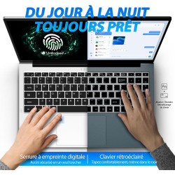 Auusda ordinateur portable 15,6 pouces full hd, processeur 3050e, 16 go ram, 512 go ssd, ultra-mince, argenté, longue autonomie,
