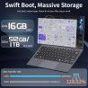 Amita PC Portable Convertible 11 Pouces, Ordinateur Tactile 2-en-1 FHD, N95 12 Gén, 16 Go RAM DDR5, M.2 SSD, Écran Pivotant 360°