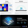 Samsung Galaxy Book5 360 15.6", Copilot+PC, Ordinateur Portable avec IA, Processeur Intel Core Ultra 7, Mémoire 16Go RAM, Stocka