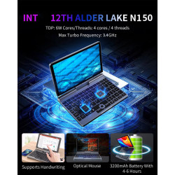 Mini Ordinateur Portable 2 en 1 de 20,3 cm, écran Tactile Rotatif HD, Prend en Charge l'écriture Manuscrite Windows 11 Pro, Peti