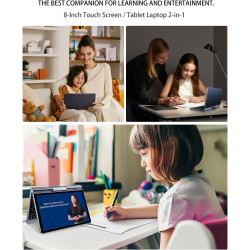 Mini Ordinateur Portable 2 en 1 de 20,3 cm, écran Tactile Rotatif HD, Prend en Charge l'écriture Manuscrite Windows 11 Pro, Peti