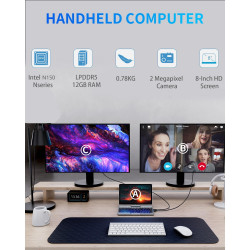 Mini Ordinateur Portable 2 en 1 de 20,3 cm, écran Tactile Rotatif HD, Prend en Charge l'écriture Manuscrite Windows 11 Pro, Peti