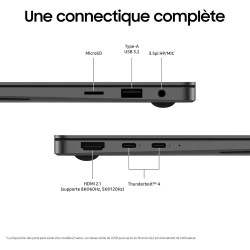 Samsung Galaxy Book5 Pro 16", Copilot+ PC, Ordinateur Portable avec IA, Processeur Intel Core Ultra 7, Mémoire 16 Go RAM, Stocka