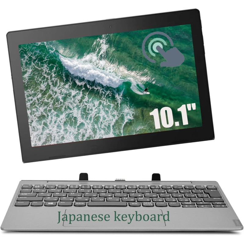 Lenovo IdeaPad D330-10IGM Portable 2 en 1 avec Écran Tactile et Clavier, Intel Celeron N4000, 64 Go SSD, 4 Go de RAM, PC Tablett