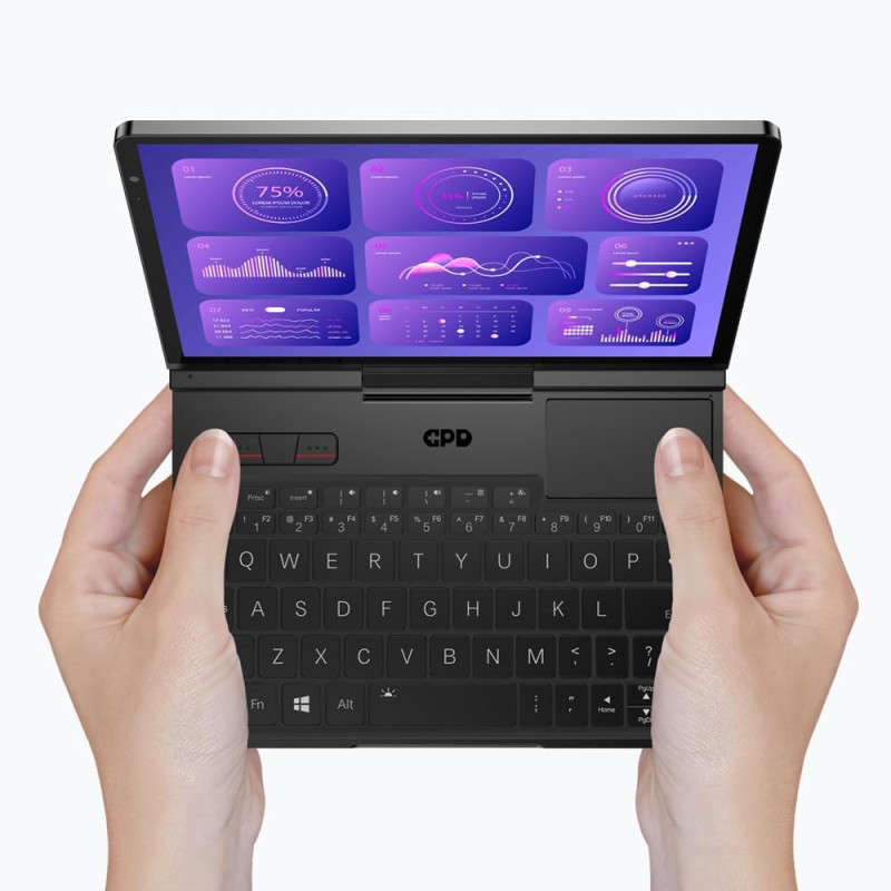 GPD Pocket 4 (AI 9 HX370) – Ordinateur portable en aluminium avec Windows 11, écran Ultra HD 8,8", rotation à 180°, Ryzen AI 9 H